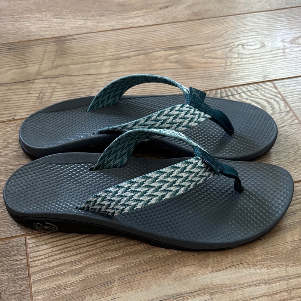 Chaco Gray and Teal Sandals